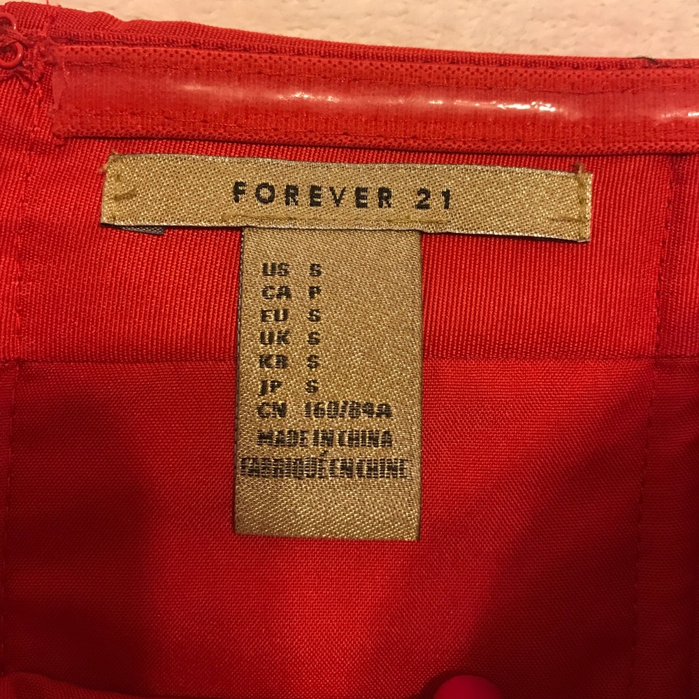 Strapless Little Red Dress with Zipper forever21 - Picture 5 of 6